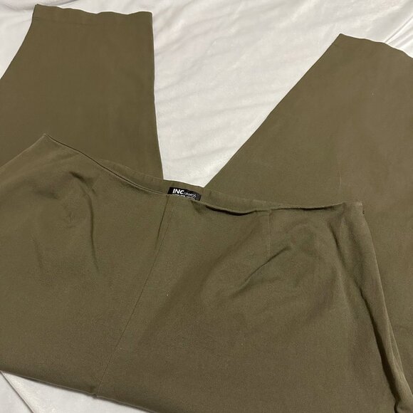 LOT: INC Stretch Woman Side Zip Entry Stretch Pants Green, 2pc - Picture 4 of 12